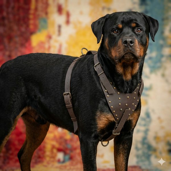 Büyük Köpek - Deri Göğüs Tasması